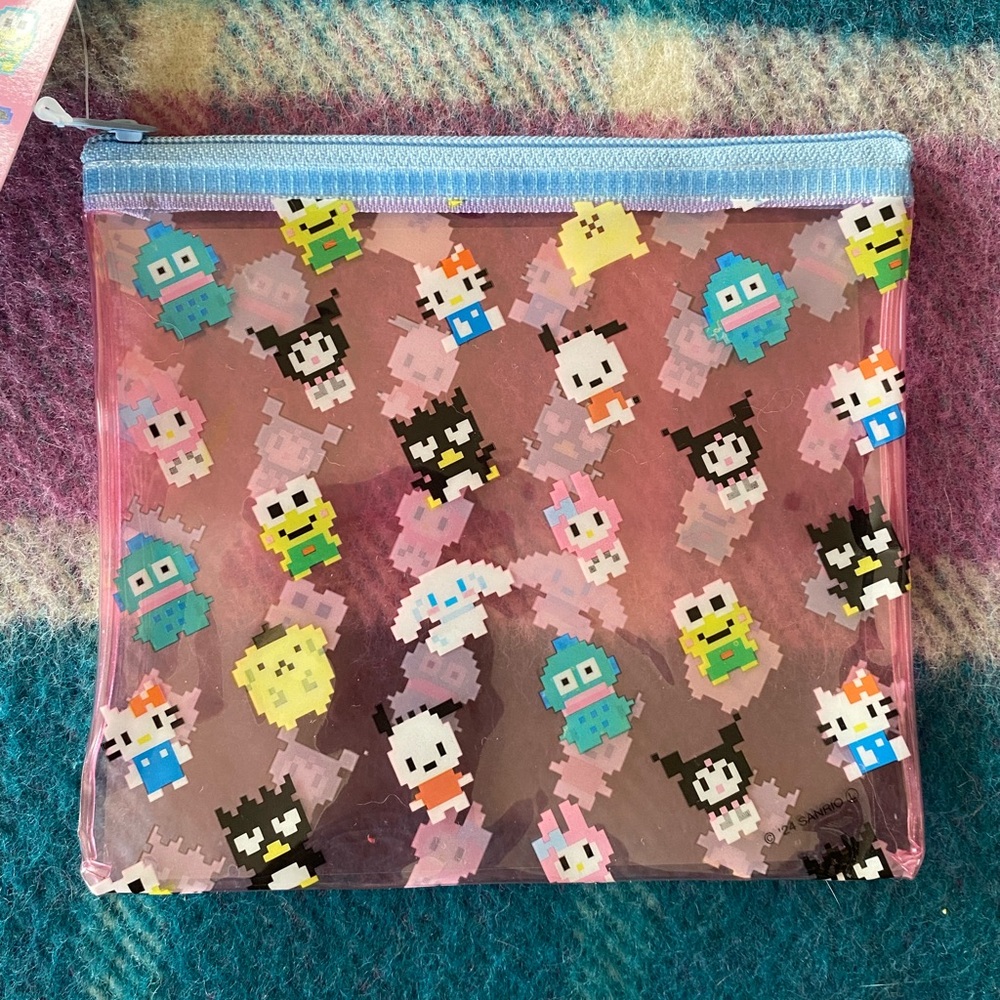 New With Tags Sanrio Pixel Art Characters Zipper Bag Kawaii